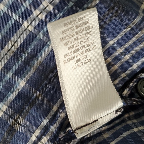 Blue plaid blouse, Women's blouse xl, dress barn, buttoned shirt with collar - Picture 7 of 7